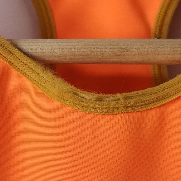 Under Armour Women's Neon Orange Compression Sports Bra, Size Medium - Running - Picture 4 of 7